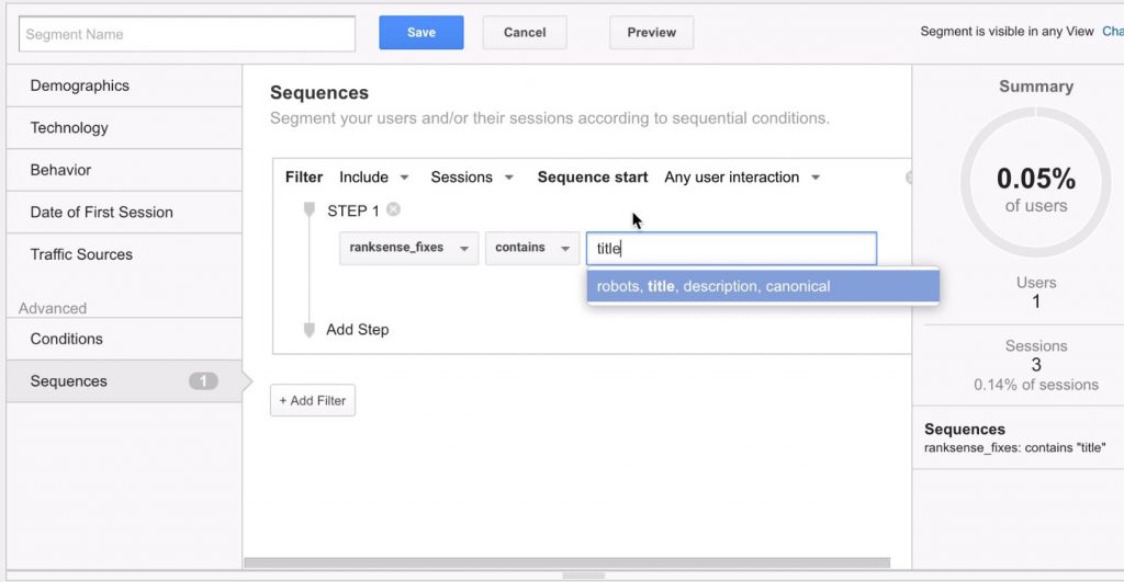 RankSense sequences