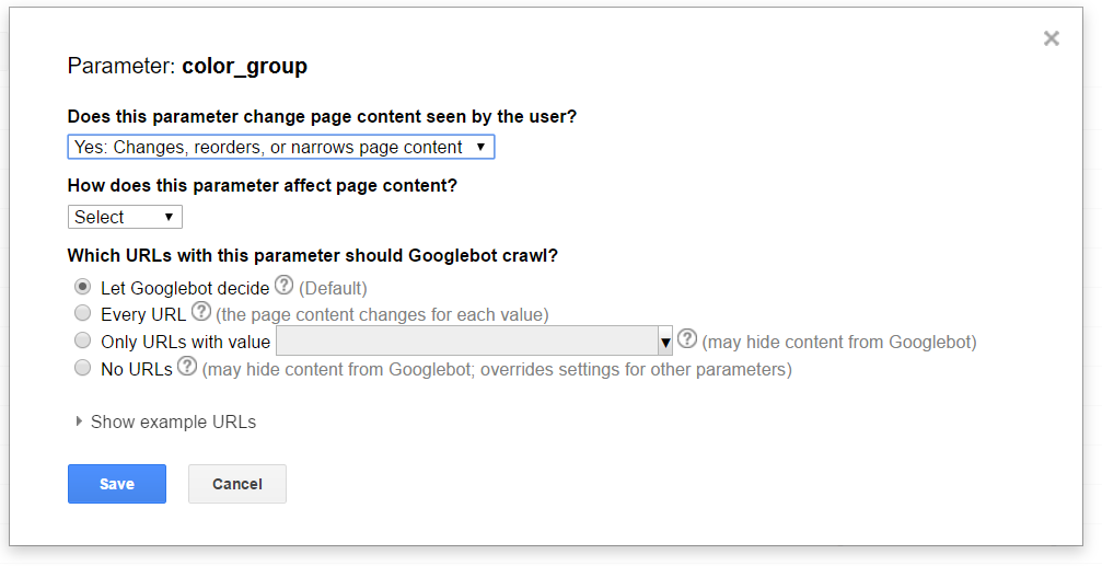 How to configure a URL parameter in Google Search Console