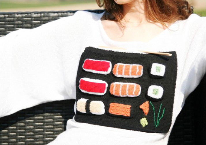 Knitted sushi sweater